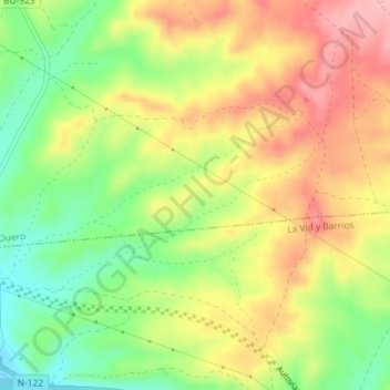 Casagra topographic map, elevation, terrain