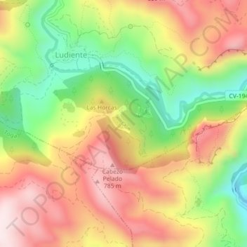 Fuente la Higuera topographic map, elevation, terrain