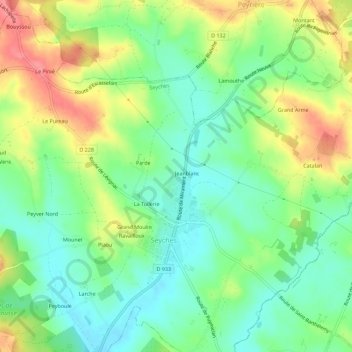 Soumaille topographic map, elevation, terrain