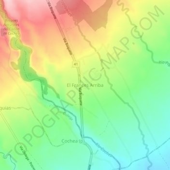El Frances Arriba topographic map, elevation, terrain