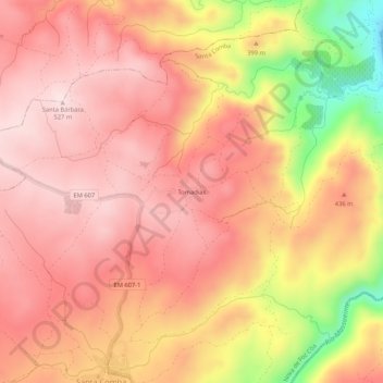 Tomadias topographic map, elevation, terrain
