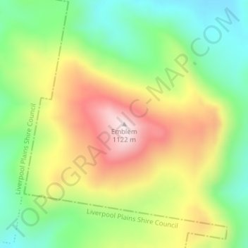 Emblem topographic map, elevation, terrain