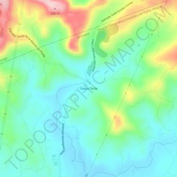 Santa Tecla topographic map, elevation, terrain
