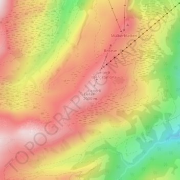 Leiterli topographic map, elevation, terrain