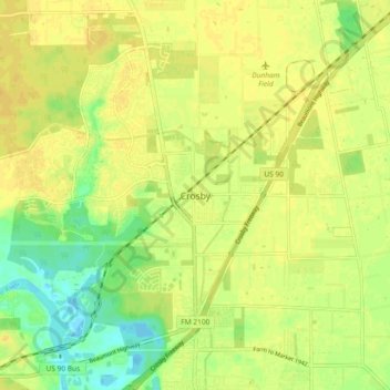 Crosby topographic map, elevation, terrain