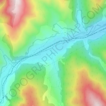 Ticoș topographic map, elevation, terrain