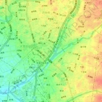 Dayuan Village topographic map, elevation, terrain