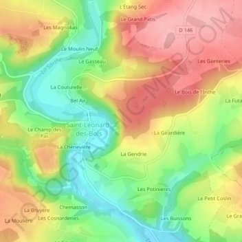 Le Haut Fourché topographic map, elevation, terrain