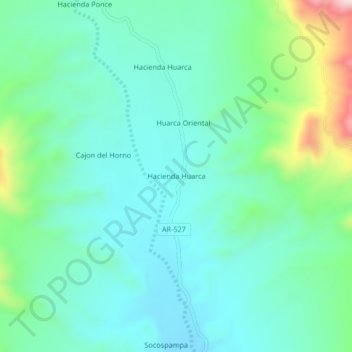 Hacienda Huarca topographic map, elevation, terrain