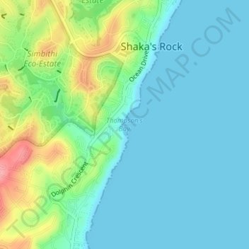 Thompson's Bay topographic map, elevation, terrain