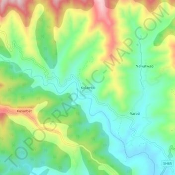 Kolambi topographic map, elevation, terrain