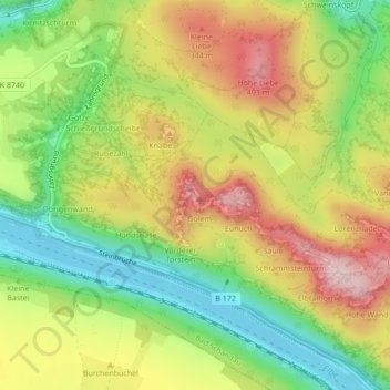 Drohne topographic map, elevation, terrain