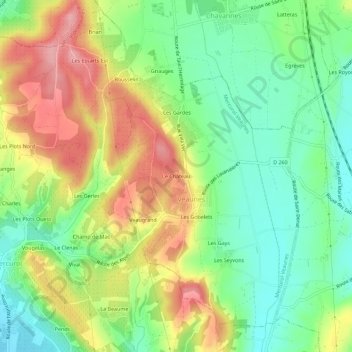 Le Château topographic map, elevation, terrain
