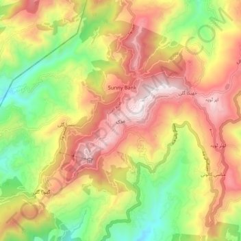 Murree topographic map, elevation, terrain