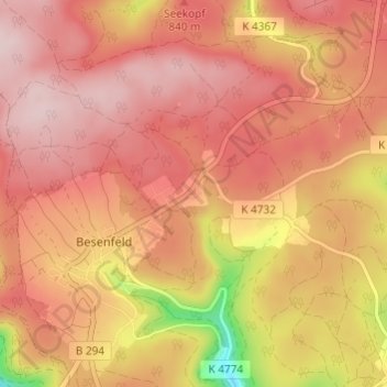 Urnagold topographic map, elevation, terrain