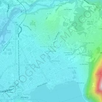Sous le Clocher topographic map, elevation, terrain