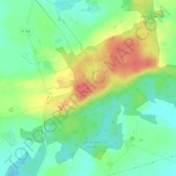 Helpter Berg topographic map, elevation, terrain