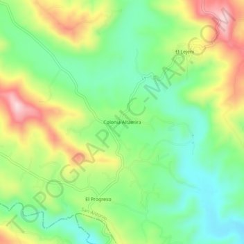 Colonia Altamira topographic map, elevation, terrain