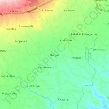 Banjar topographic map, elevation, terrain
