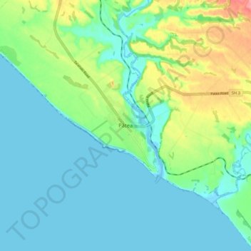 Pātea topographic map, elevation, terrain