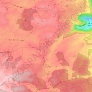 Beffendorf topographic map, elevation, terrain