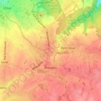Rouge Bonnet topographic map, elevation, terrain
