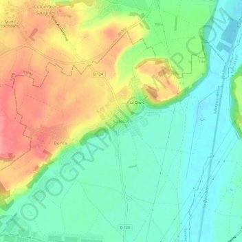 Satolas topographic map, elevation, terrain