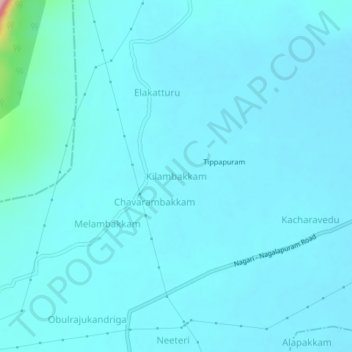 Kilambakkam topographic map, elevation, terrain