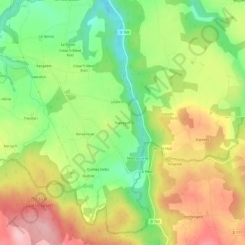 Traongoff topographic map, elevation, terrain