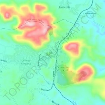 Lagunas topographic map, elevation, terrain