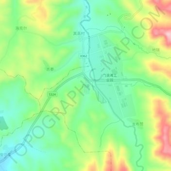 门浪 topographic map, elevation, terrain