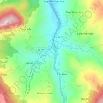 Val Borbera Adventure Park topographic map, elevation, terrain