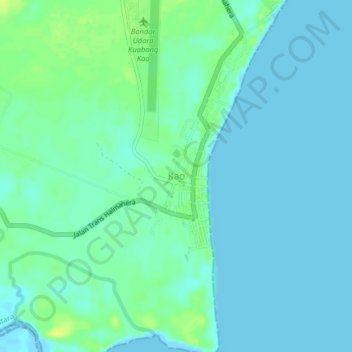 Kao topographic map, elevation, terrain