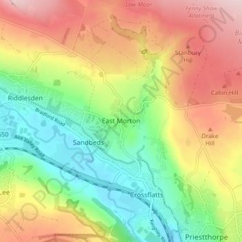 East Morton topographic map, elevation, terrain