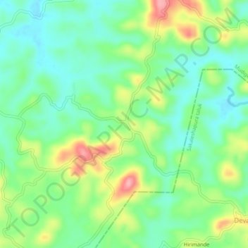 Devarunda topographic map, elevation, terrain