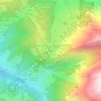 L'Étale topographic map, elevation, terrain