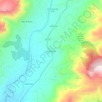 Rosildos topographic map, elevation, terrain