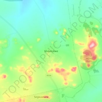 Makolokwe topographic map, elevation, terrain