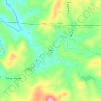 Ennice topographic map, elevation, terrain