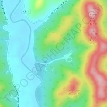 Richard and Lucile Durrell Edge of Appalachia Preserve topographic map, elevation, terrain