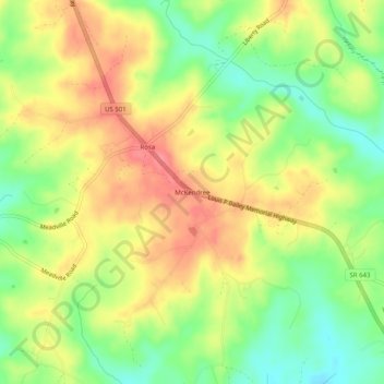 McKendree topographic map, elevation, terrain