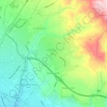 Konia topographic map, elevation, terrain