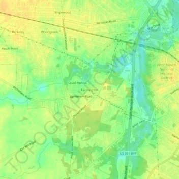 Farmington topographic map, elevation, terrain