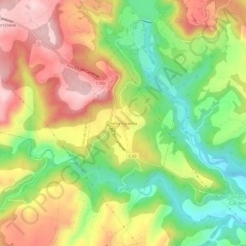 Santa Susanna topographic map, elevation, terrain