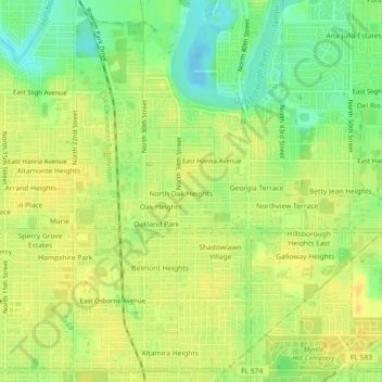 Oakhurst topographic map, elevation, terrain