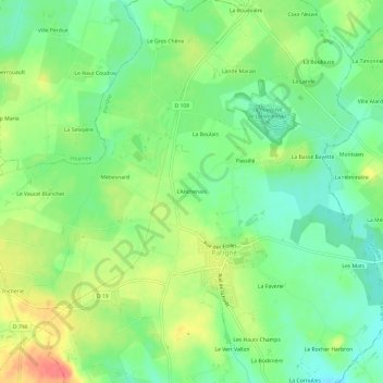 L'Anchenais topographic map, elevation, terrain