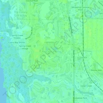 Bonita Springs topographic map, elevation, terrain