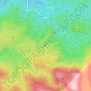 Aurora Hill topographic map, elevation, terrain