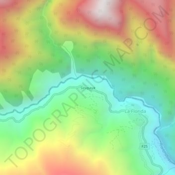 Sirupaya topographic map, elevation, terrain