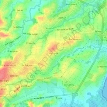 Plaisance topographic map, elevation, terrain
